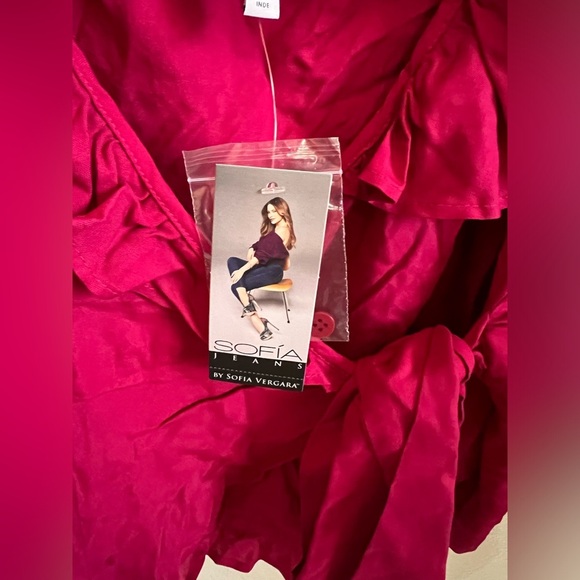 NWT Sofia Vigara Jeans Ruffle Wrap Top XXXL - Picture 4 of 6